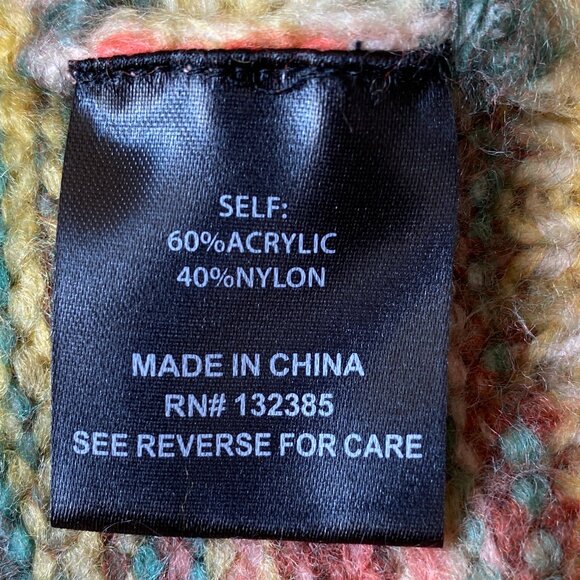 Love Token Holly Space Dye Turtleneck Sweater Sz S Multicolor Coastal Winter - Picture 11 of 13